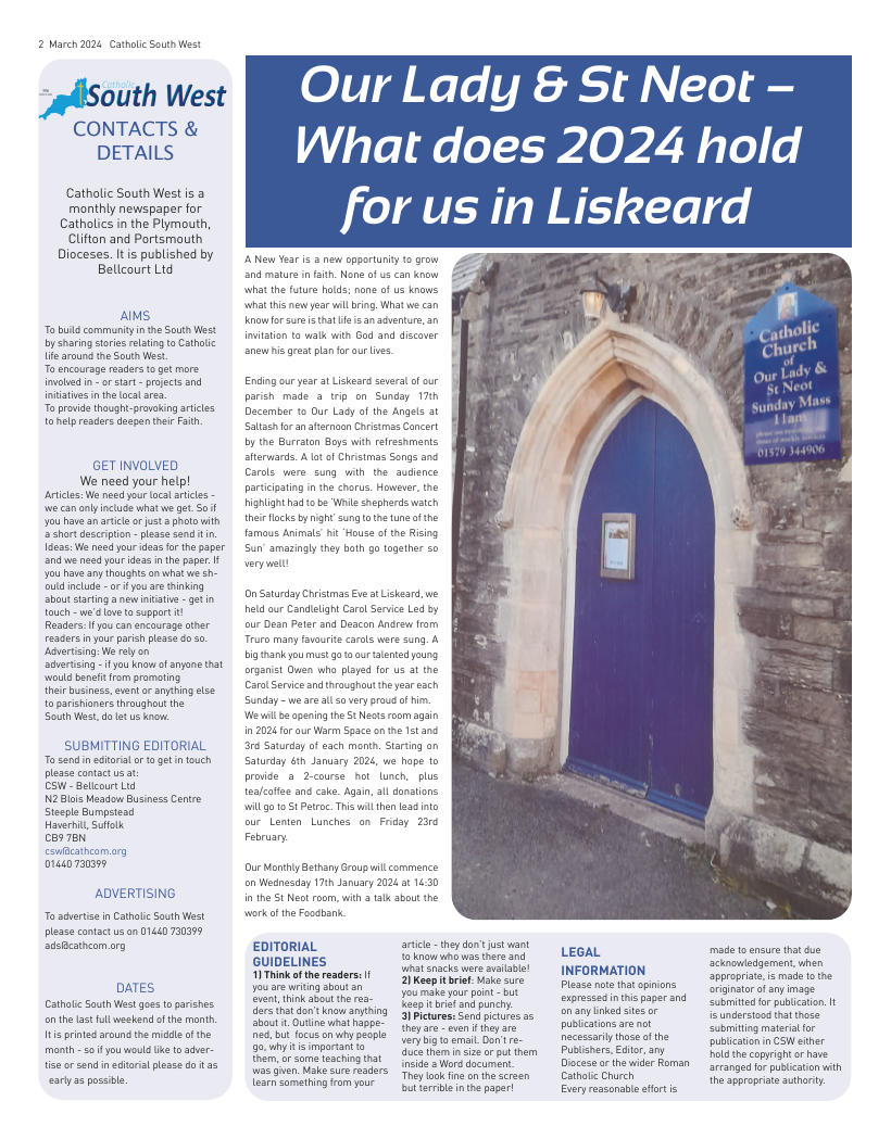 Mar 2024 edition of the Catholic South West