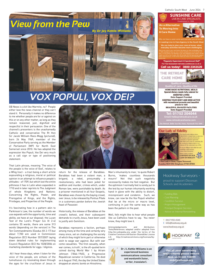 Jun 2024 edition of the Catholic South West