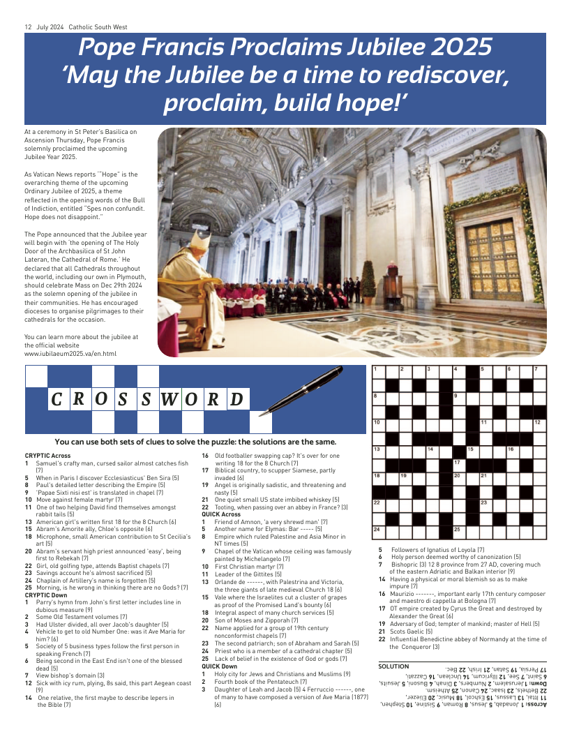 Jul 2024 edition of the Catholic South West