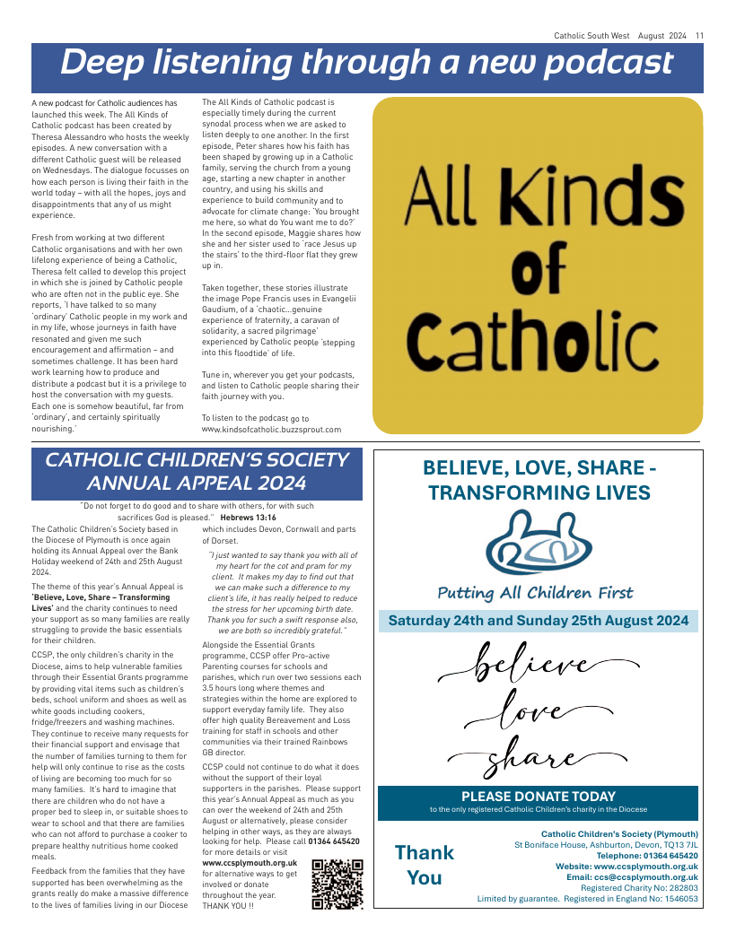 Aug 2024 edition of the Catholic South West