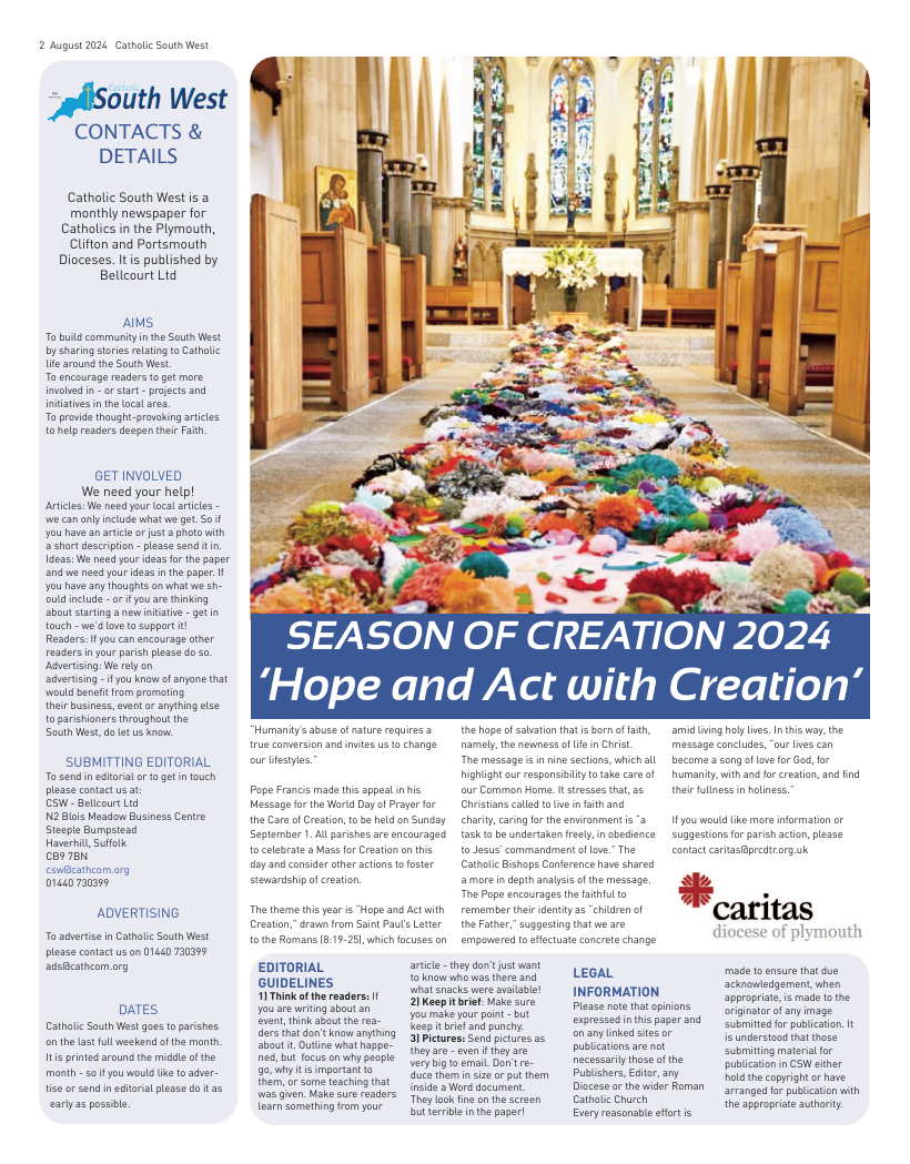 Aug 2024 edition of the Catholic South West