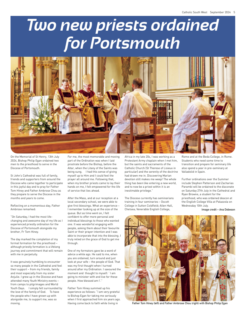 Sept 2024 edition of the Catholic South West