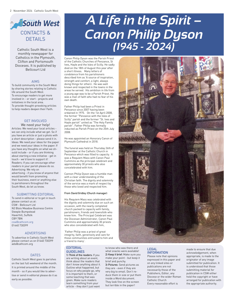 Nov 2024 edition of the Catholic South West