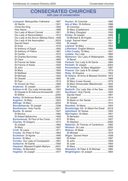 2023 edition of the Archdiocese of Liverpool Directory