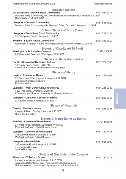 2023 edition of the Archdiocese of Liverpool Directory