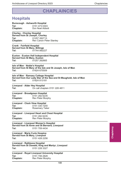 2023 edition of the Archdiocese of Liverpool Directory