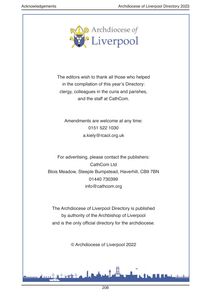 2023 edition of the Archdiocese of Liverpool Directory