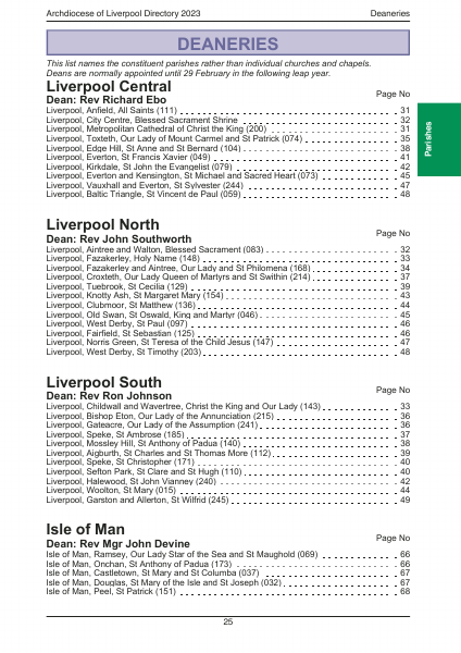 2023 edition of the Archdiocese of Liverpool Directory