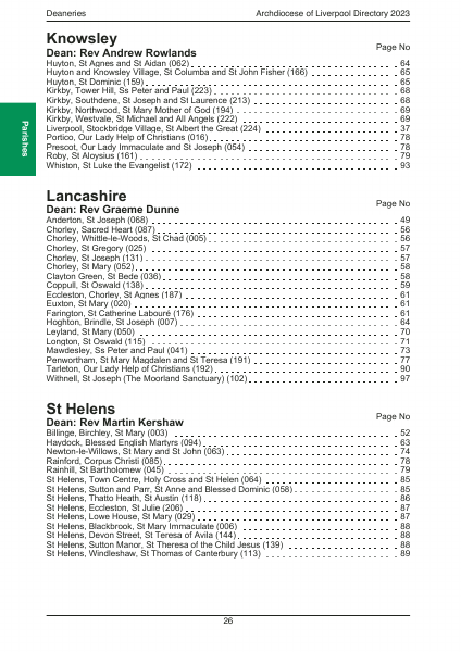 2023 edition of the Archdiocese of Liverpool Directory