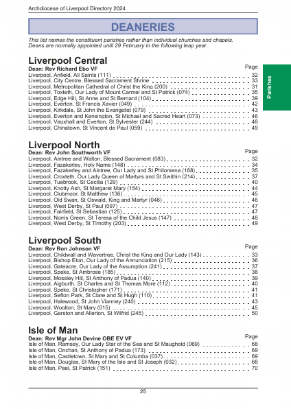 2024 edition of the Archdiocese of Liverpool Directory