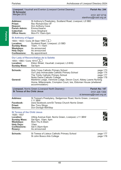 2024 edition of the Archdiocese of Liverpool Directory