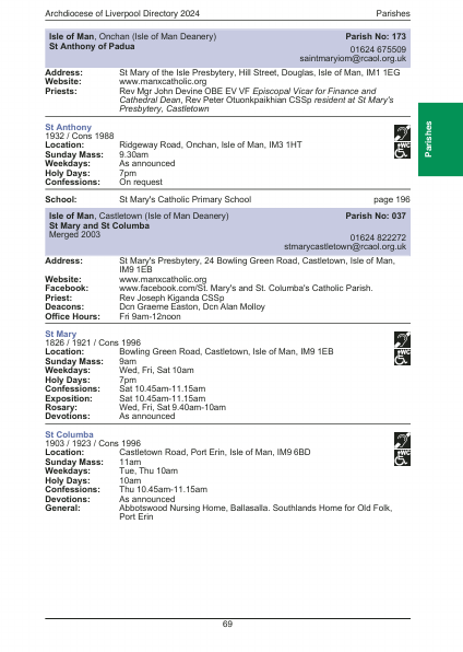 2024 edition of the Archdiocese of Liverpool Directory