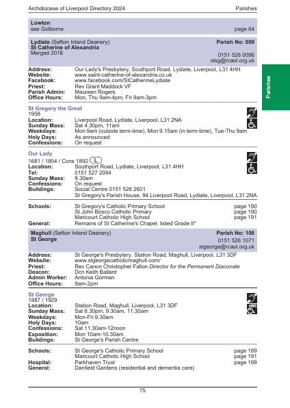 2024 edition of the Archdiocese of Liverpool Directory