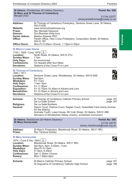 2024 edition of the Archdiocese of Liverpool Directory