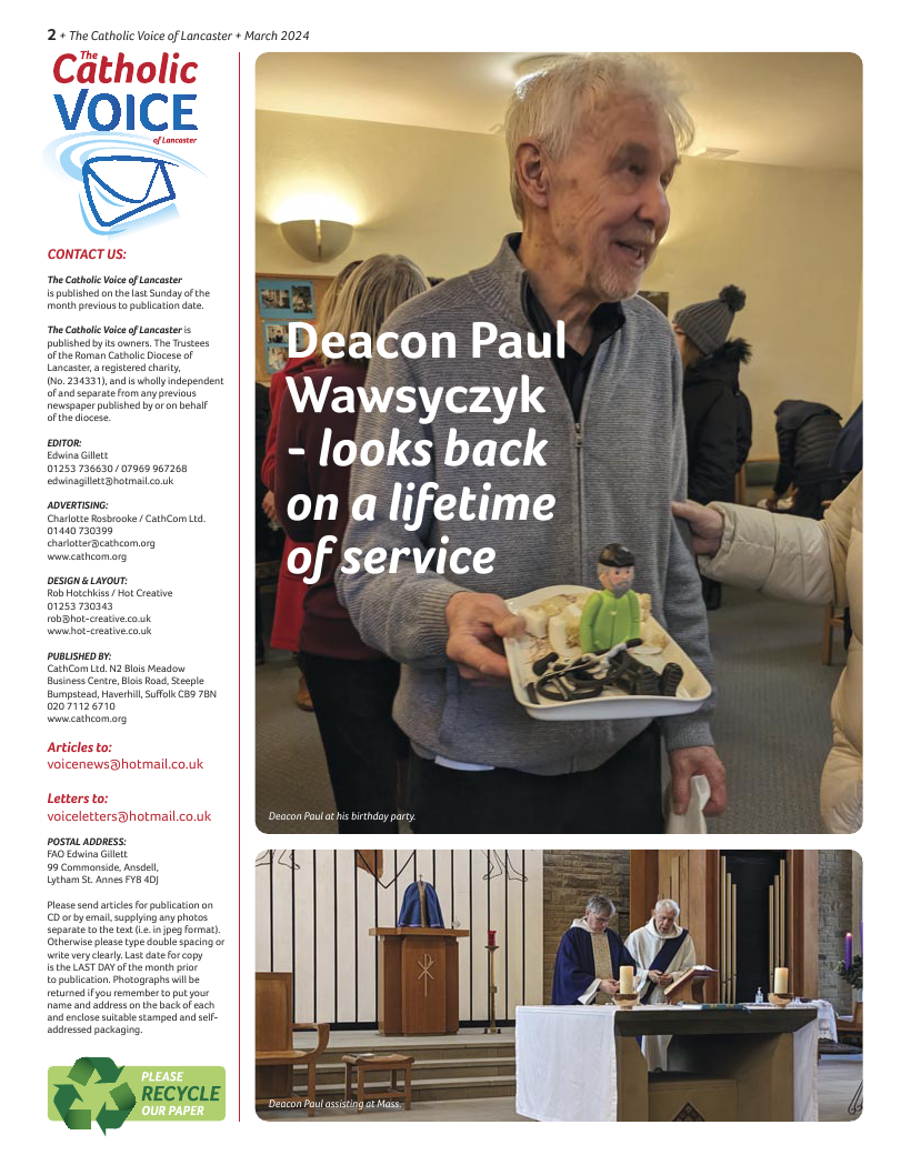 Apr 2024 edition of the Catholic Voice of Lancaster