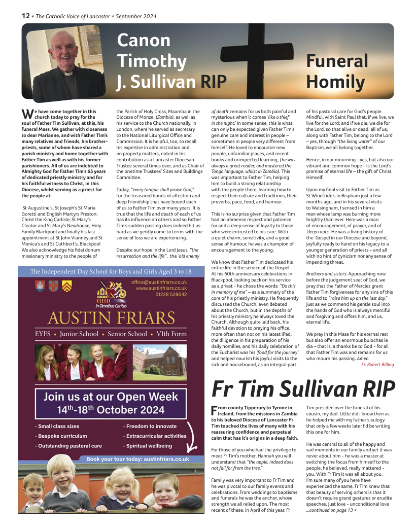 Sept 2024 edition of the Catholic Voice of Lancaster