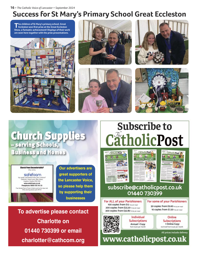 Sept 2024 edition of the Catholic Voice of Lancaster