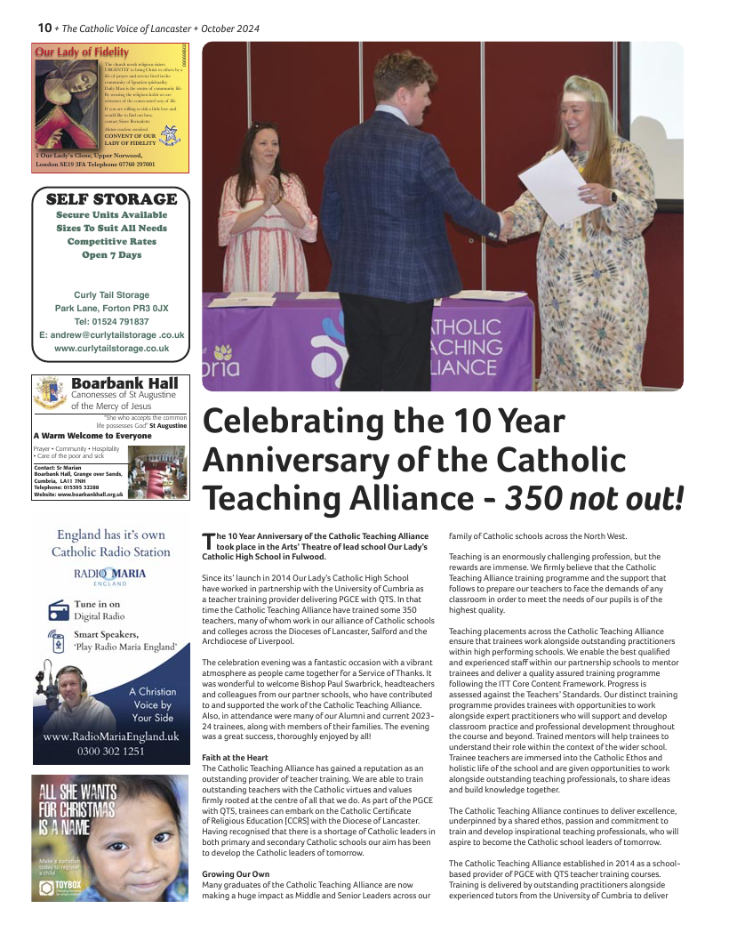 Oct 2024 edition of the Catholic Voice of Lancaster