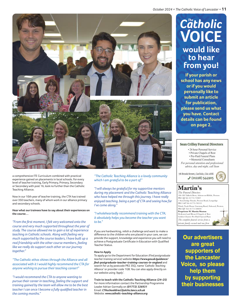 Oct 2024 edition of the Catholic Voice of Lancaster