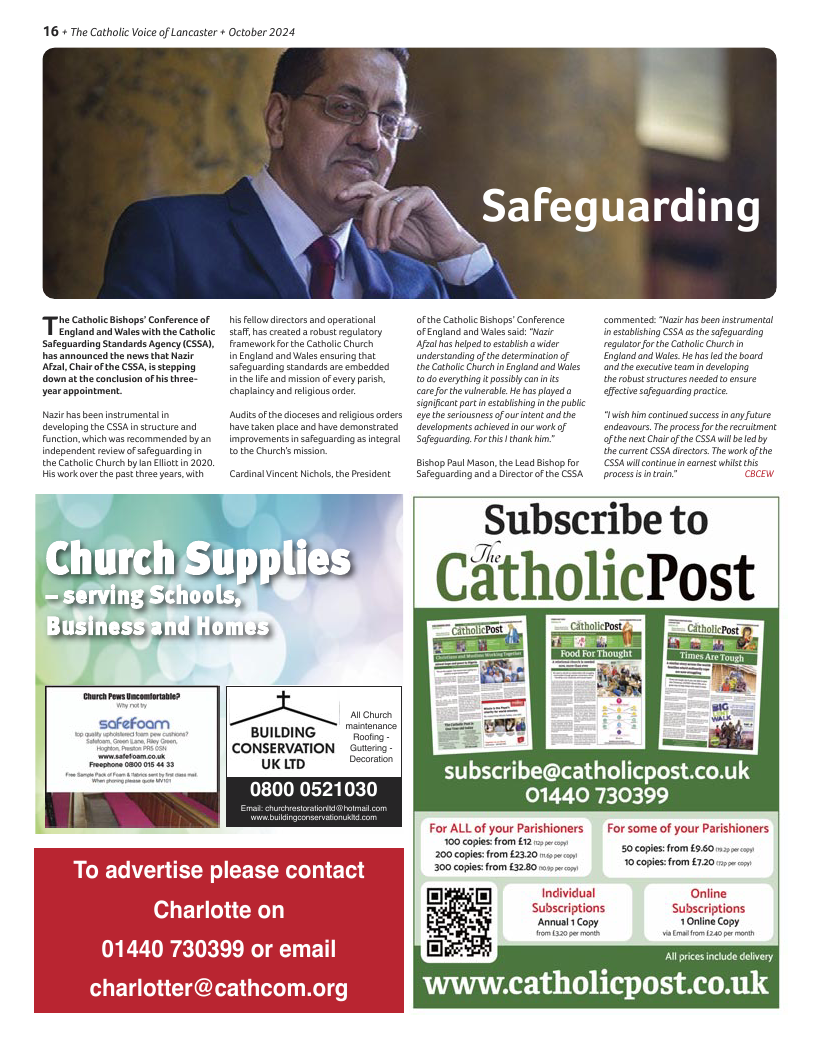 Oct 2024 edition of the Catholic Voice of Lancaster