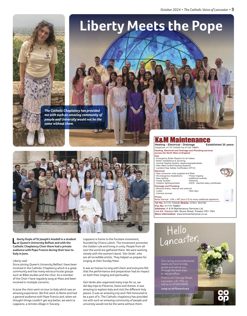 Oct 2024 edition of the Catholic Voice of Lancaster