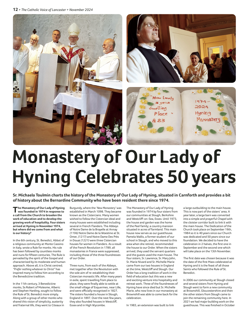 Nov 2024 edition of the Catholic Voice of Lancaster