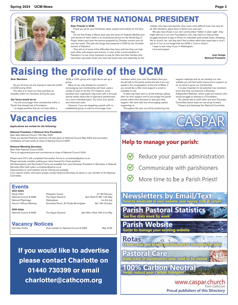 Spring 2024 edition of the UCM News