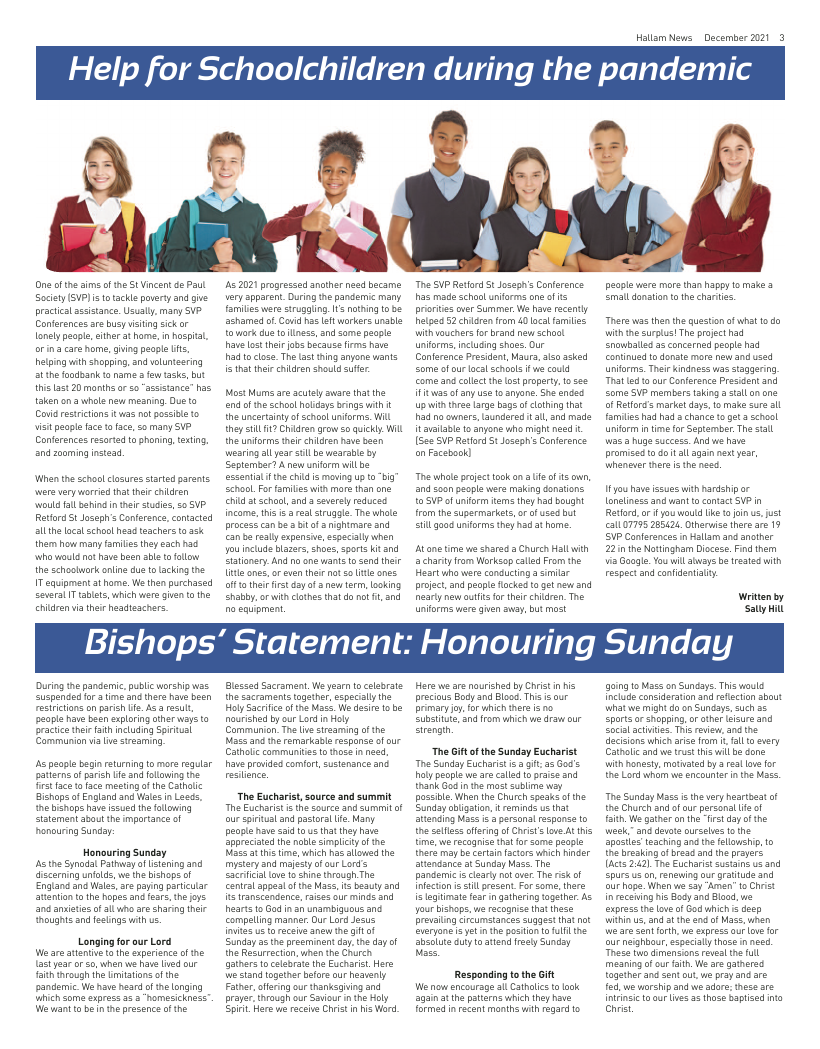 Dec 2021 edition of the Hallam News