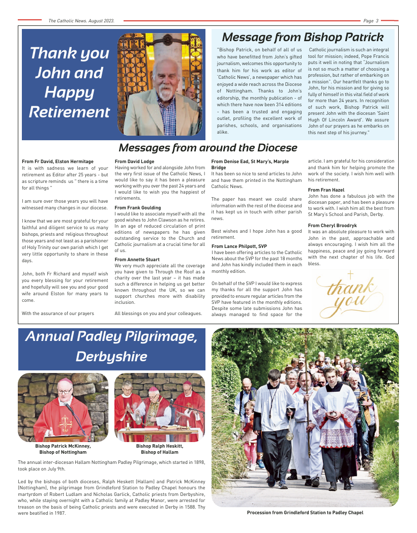 Aug 2023 edition of the Nottingham Catholic News