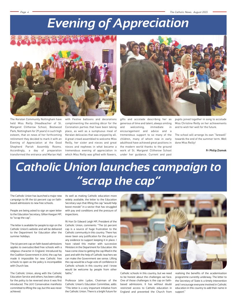 Aug 2023 edition of the Nottingham Catholic News