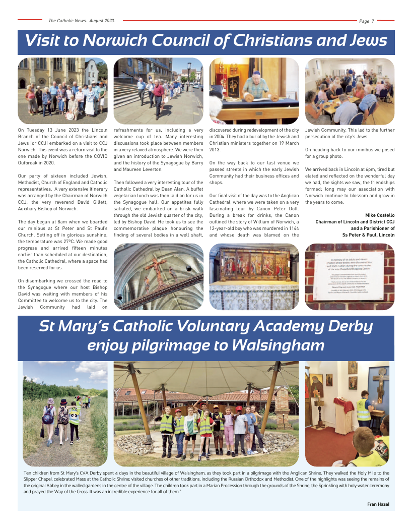 Aug 2023 edition of the Nottingham Catholic News