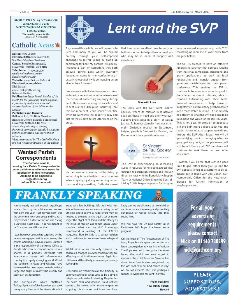 Mar 2024 edition of the Nottingham Catholic News