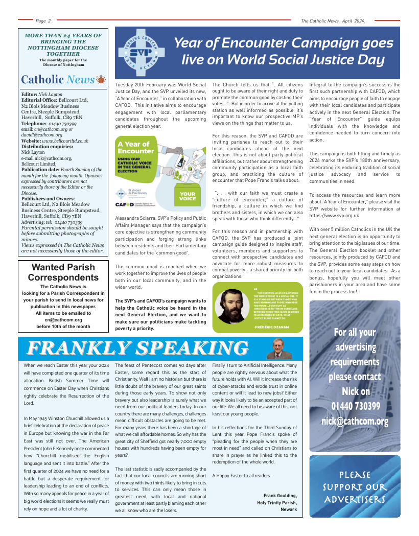 Apr 2024 edition of the Nottingham Catholic News