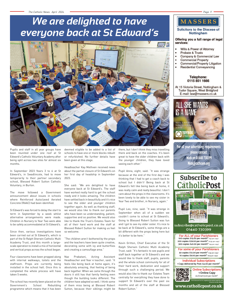 Apr 2024 edition of the Nottingham Catholic News