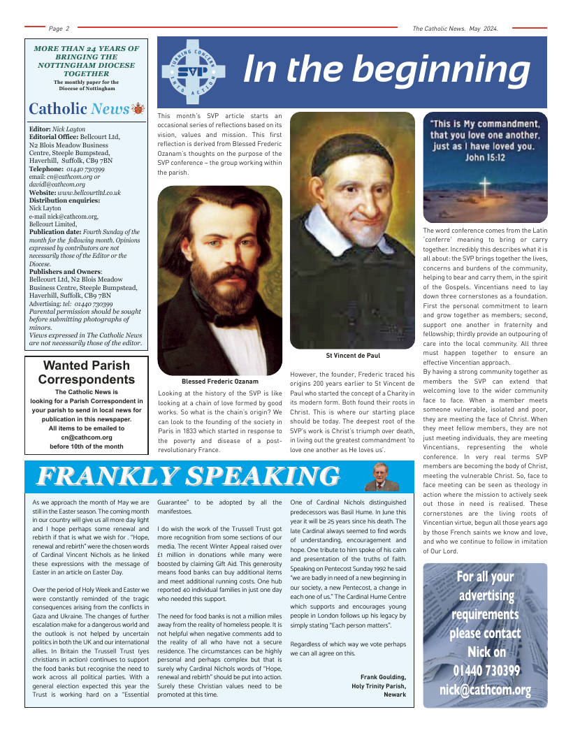 May 2024 edition of the Nottingham Catholic News