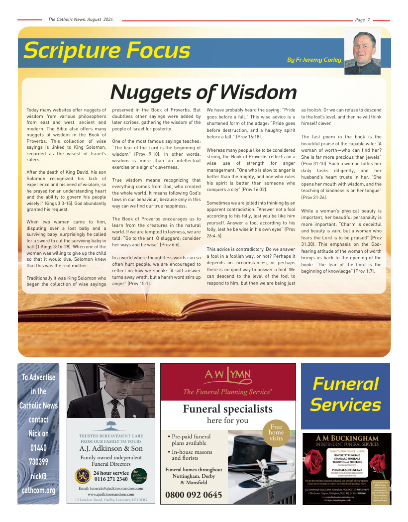 Aug 2024 edition of the Nottingham Catholic News