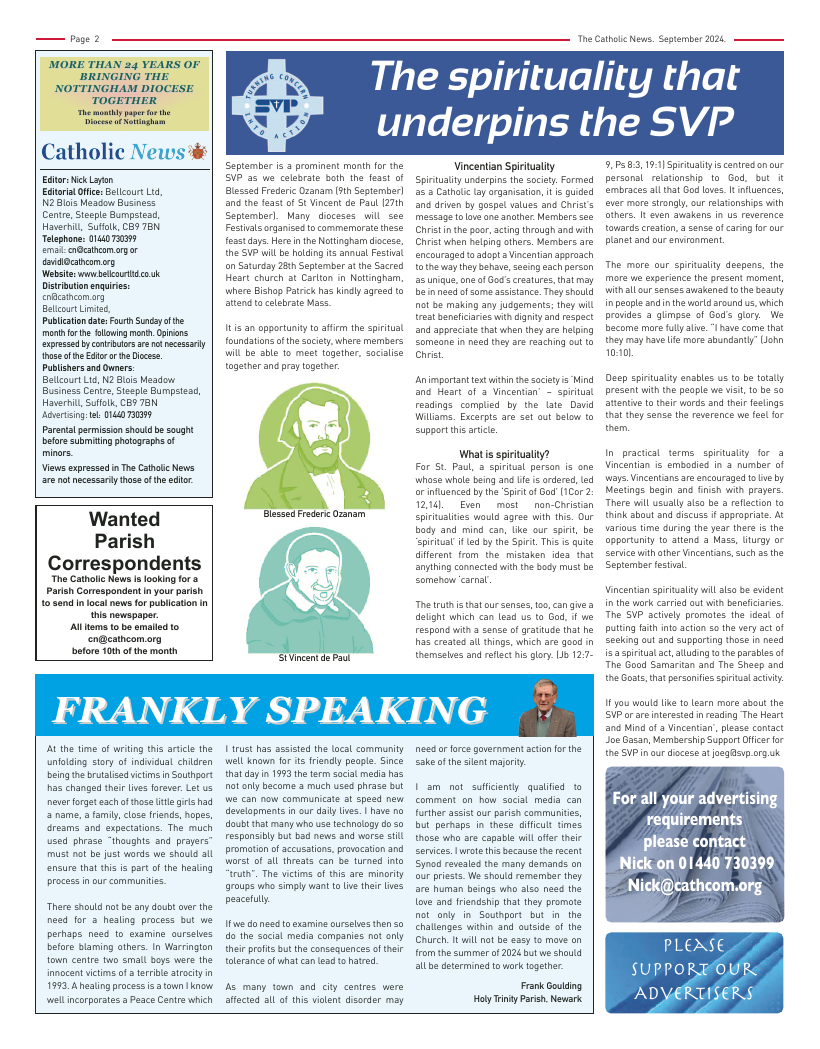 Sept 2024 edition of the Nottingham Catholic News