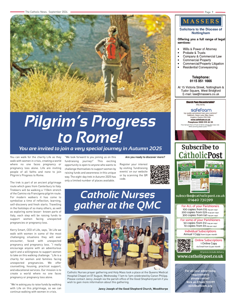 Sept 2024 edition of the Nottingham Catholic News