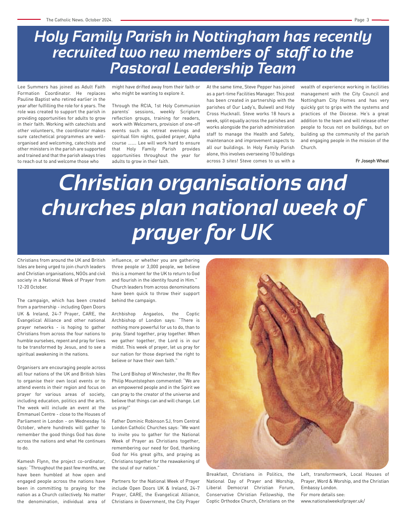 Oct 2024 edition of the Nottingham Catholic News