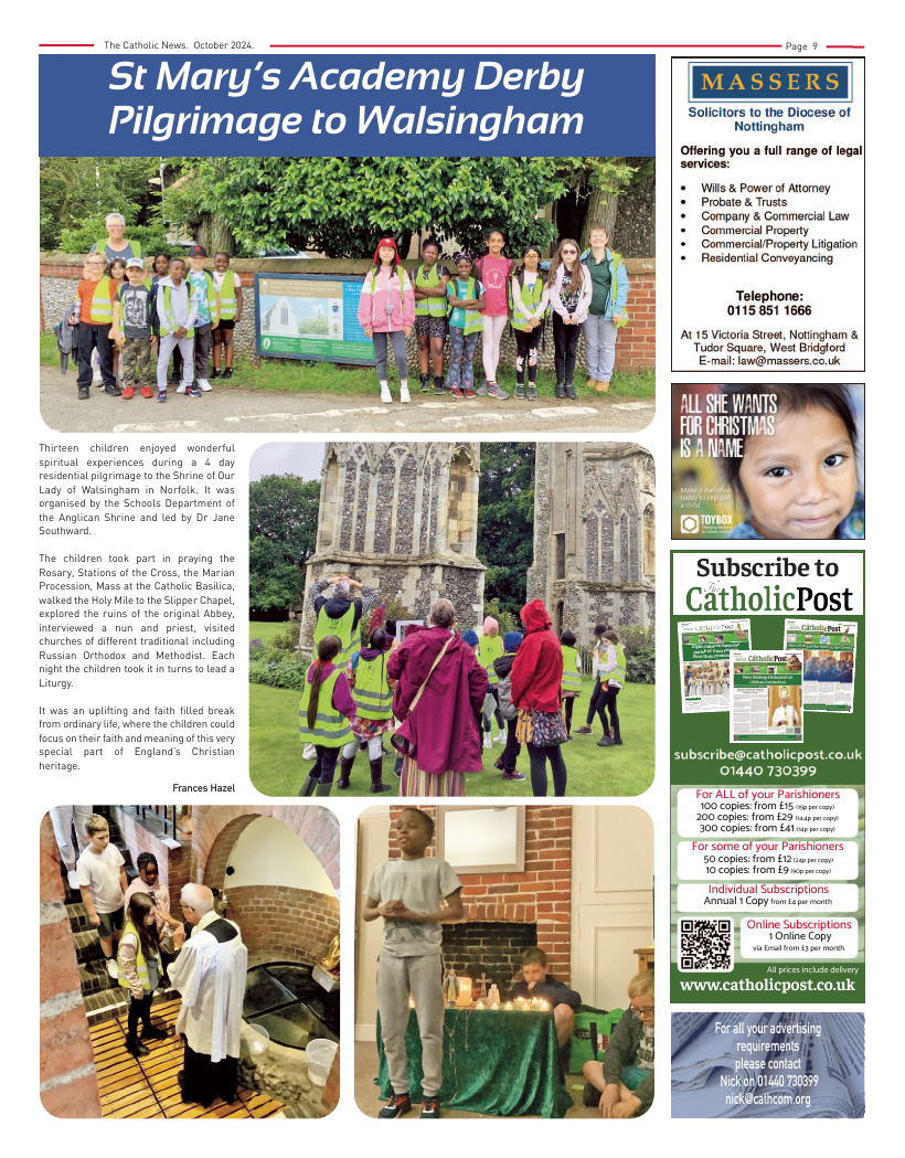 Oct 2024 edition of the Nottingham Catholic News