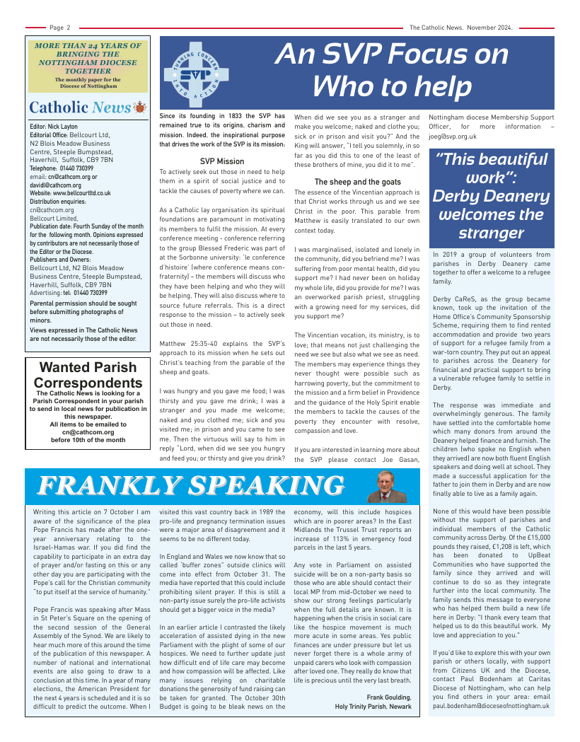 Nov 2024 edition of the Nottingham Catholic News