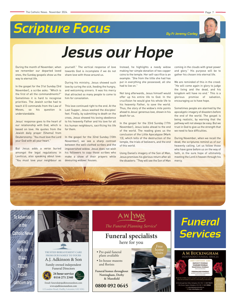 Nov 2024 edition of the Nottingham Catholic News